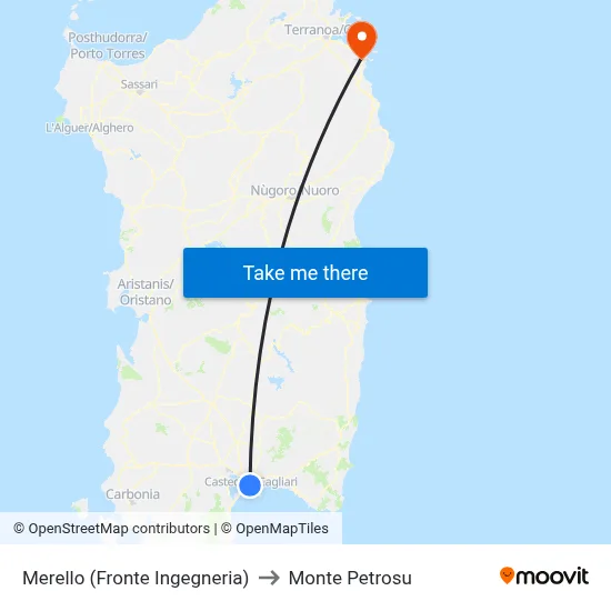 Merello (Opposite Engineering) to Monte Petrosu map