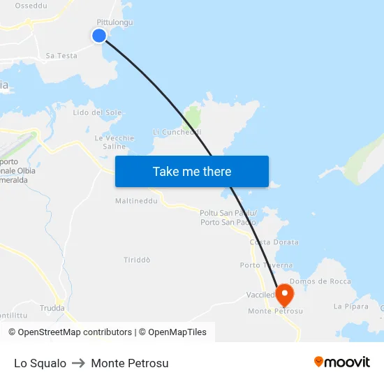 The Shark to Monte Petrosu map