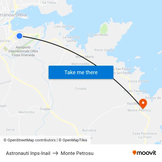 Astronauts INPS-INAIL to Monte Petrosu map