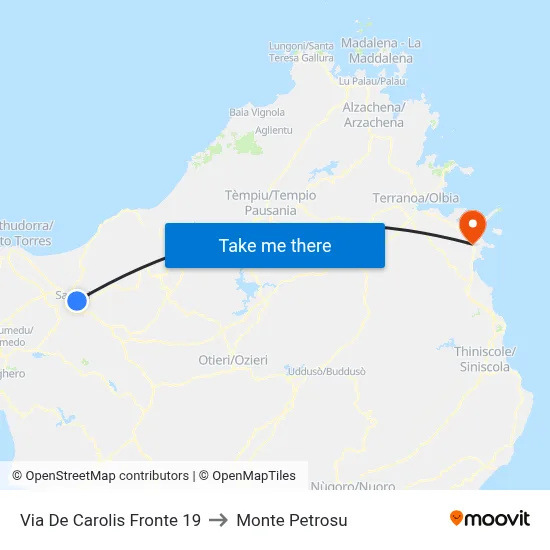 Via De Carolis Opposite 19 to Monte Petrosu map