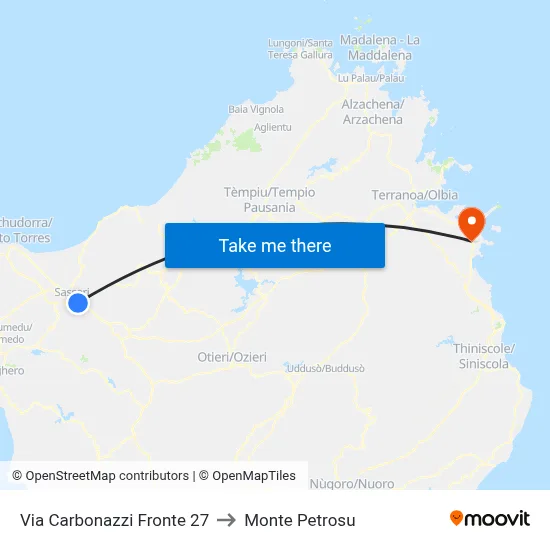 Carbonazzi Street Opposite 27 to Monte Petrosu map