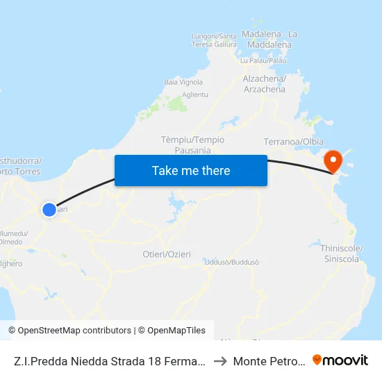 Industrial Zone Predda Niedda Street 18 Stop 2 to Monte Petrosu map