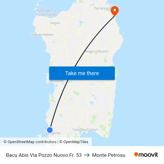 Bacu Abis New Well St Front 53 to Monte Petrosu map