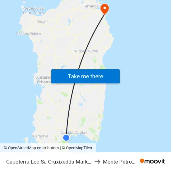 Capoterra Loc.Sa Cruxixedda-Market to Monte Petrosu map