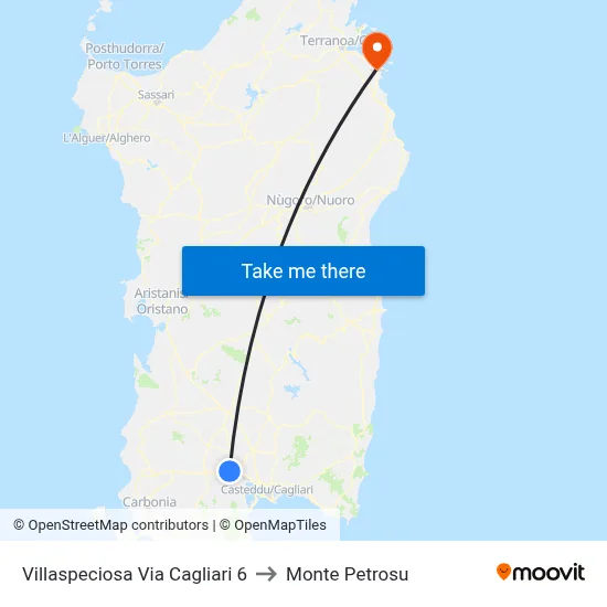 Villaspeciosa Cagliari Street 6 to Monte Petrosu map