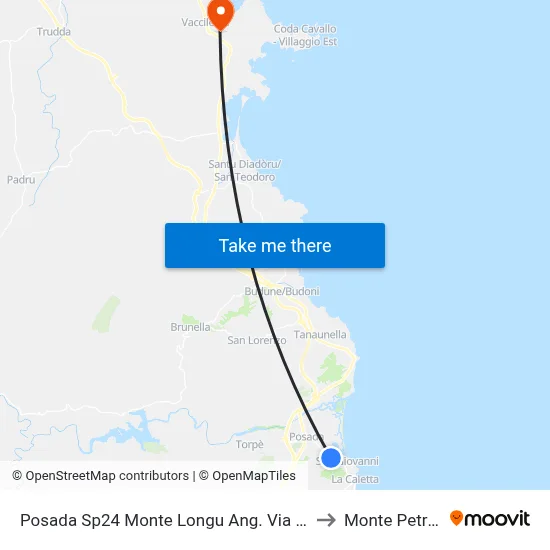 Posada Sp24 Monte Longu Corner London Street to Monte Petrosu map