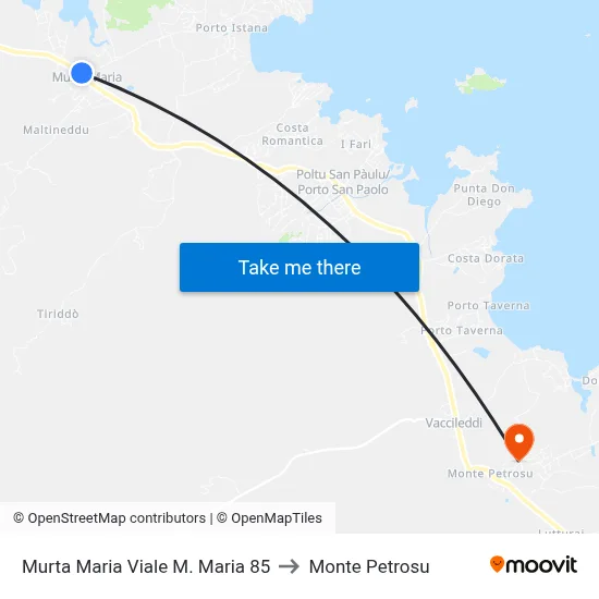 Murta Maria M. Maria Boulevard 85 to Monte Petrosu map