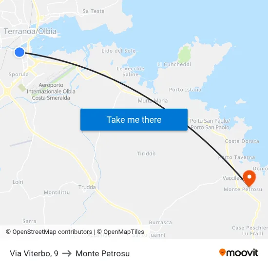 Viterbo Street, 9 to Monte Petrosu map