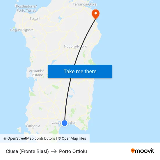 Ciusa (Opposite Biasi) to Porto Ottiolu map