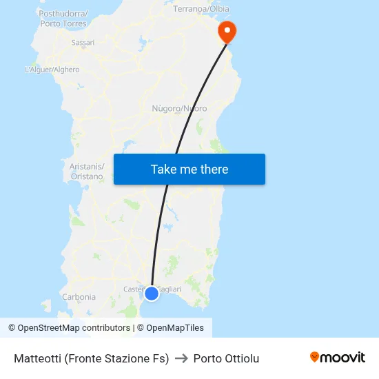 Matteotti (Opposite Railway Station) to Porto Ottiolu map