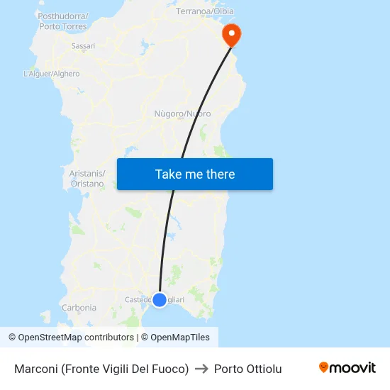 Marconi (Opposite Fire Station) to Porto Ottiolu map