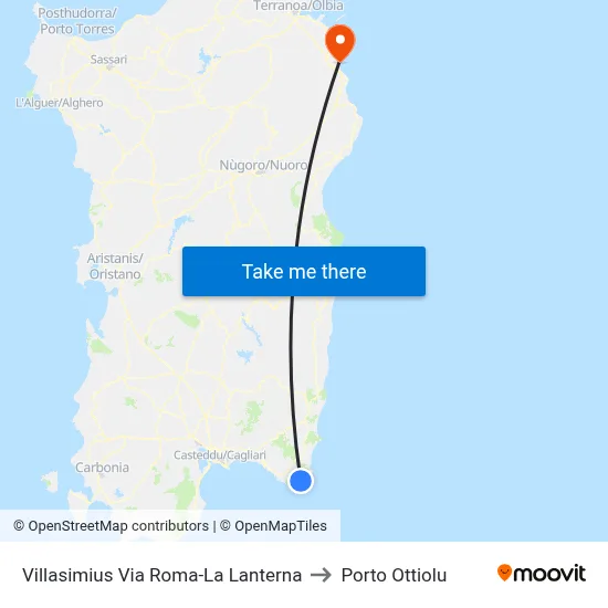 Villasimius Via Roma-La Lanterna to Porto Ottiolu map