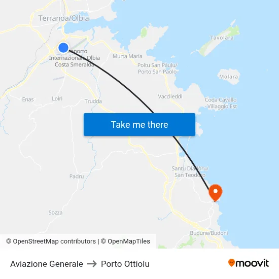 General Aviation to Porto Ottiolu map