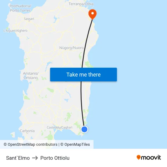 Sant'Elmo to Porto Ottiolu map
