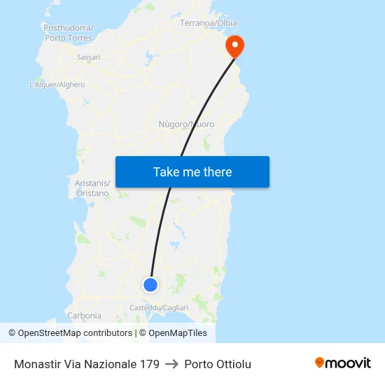 Monastir National Street 179 to Porto Ottiolu map