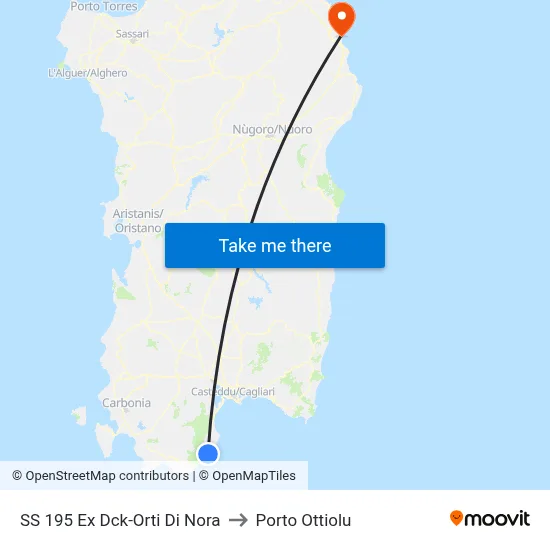 SS 195 Ex Dck-Nora Gardens to Porto Ottiolu map
