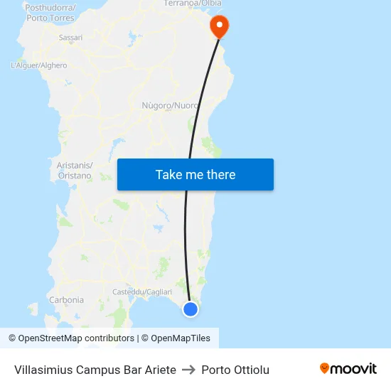 Villasimius Campus Ariete Bar to Porto Ottiolu map