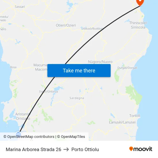 Marina Arborea Road 26 to Porto Ottiolu map