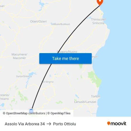 Assolo Arborea Street 34 to Porto Ottiolu map
