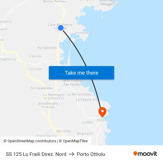 SS 125 Lu Fraili North Direction to Porto Ottiolu map