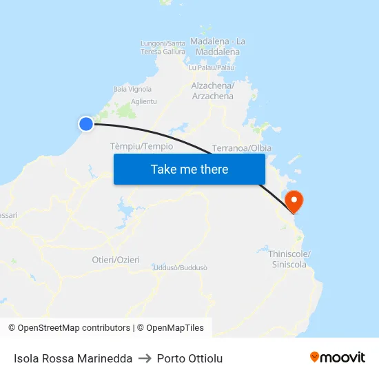Red Island Marinedda to Porto Ottiolu map