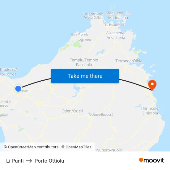 Li Punti to Porto Ottiolu map