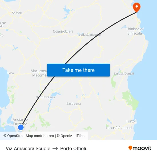 Amsicora Street Schools to Porto Ottiolu map