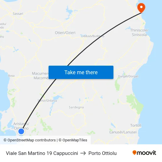 19 San Martino Avenue Cappuccini to Porto Ottiolu map