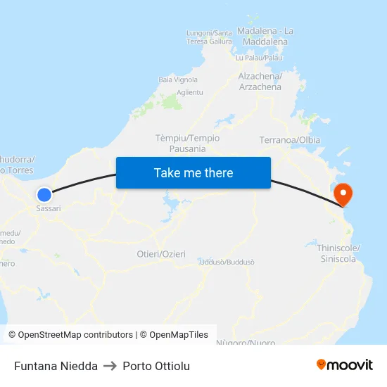 Funtana Niedda to Porto Ottiolu map
