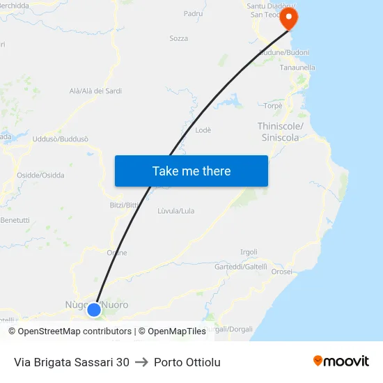 Brigata Sassari Street 30 to Porto Ottiolu map
