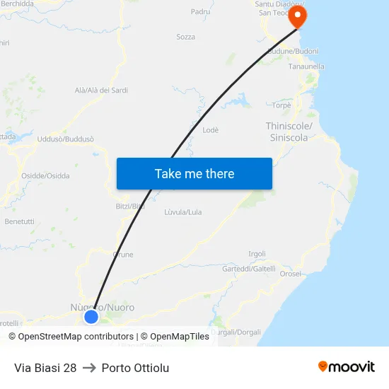Biasi Street 28 to Porto Ottiolu map