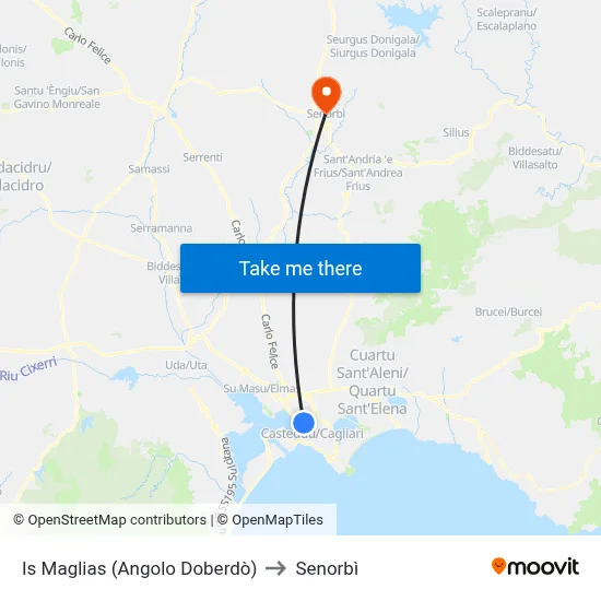 Is Maglias (Corner of Doberdò) to Senorbì map