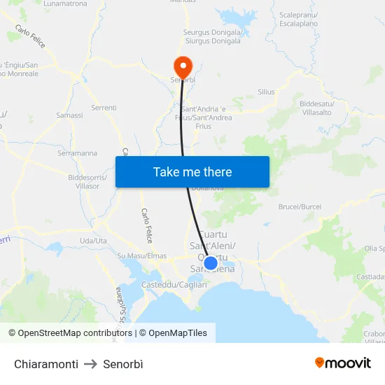 Chiaramonti to Senorbì map