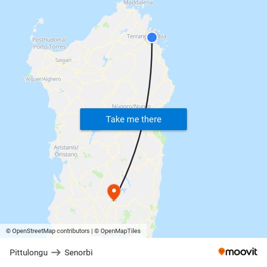 Pittulongu to Senorbì map