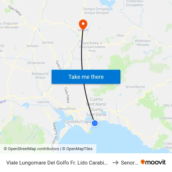 Gulf Waterfront Boulevard Near Carabinieri Beach to Senorbì map