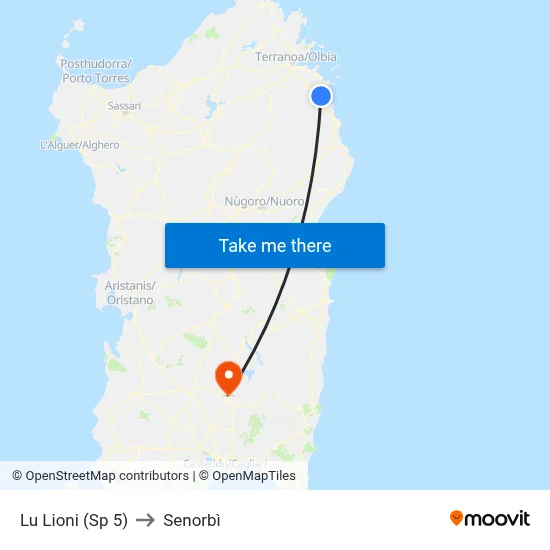 Lu Lioni (SP 5) to Senorbì map