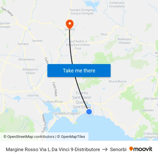 Margine Rosso Leonardo Da Vinci Street 9-Gas Station to Senorbì map