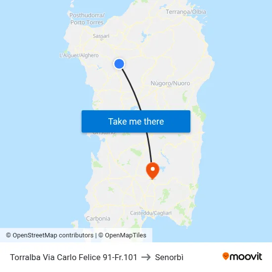 Torralba Carlo Felice Street 91-Opposite 101 to Senorbì map