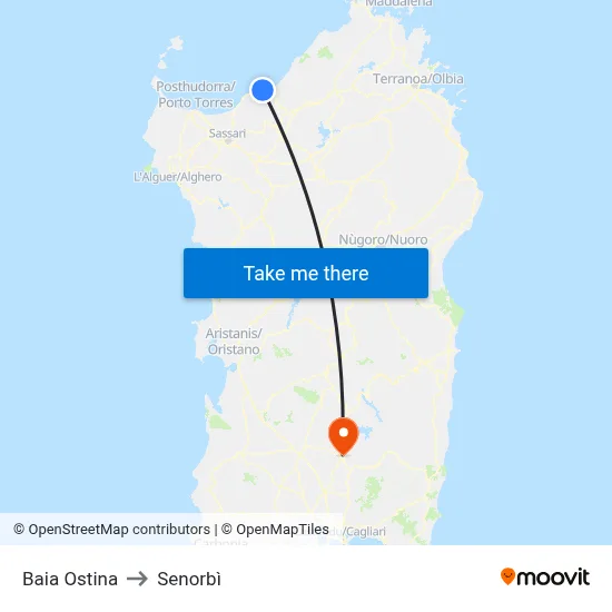 Ostina Bay to Senorbì map