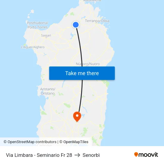 28 Via Limbara - Seminary to Senorbì map