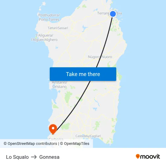 The Shark to Gonnesa map