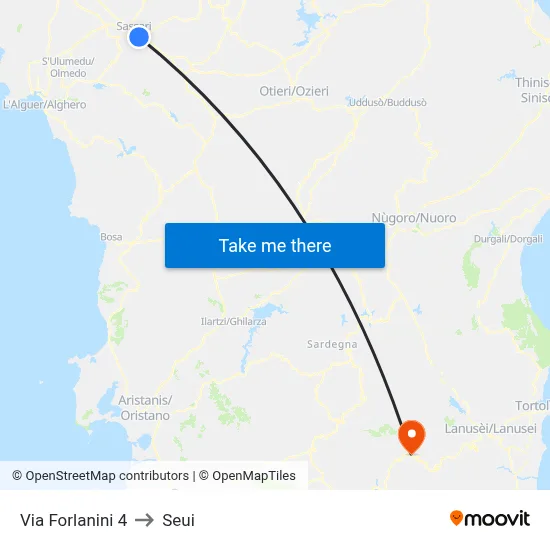 4 Forlanini Street to Seui map