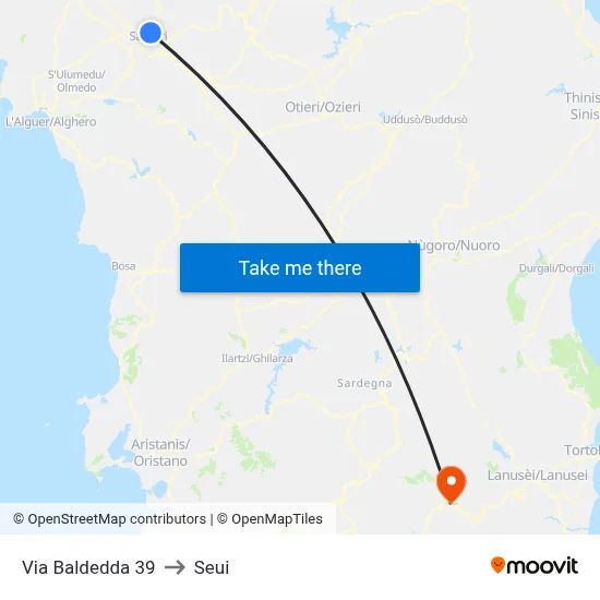 Via Baldedda 39 to Seui map