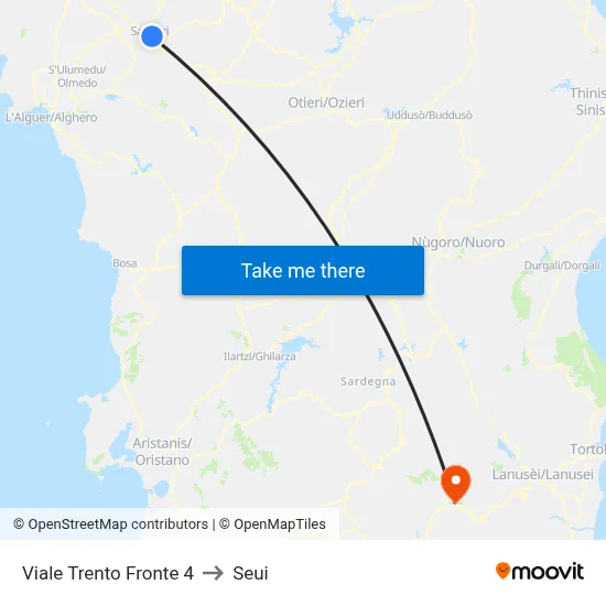 Viale Trento Front 4 to Seui map