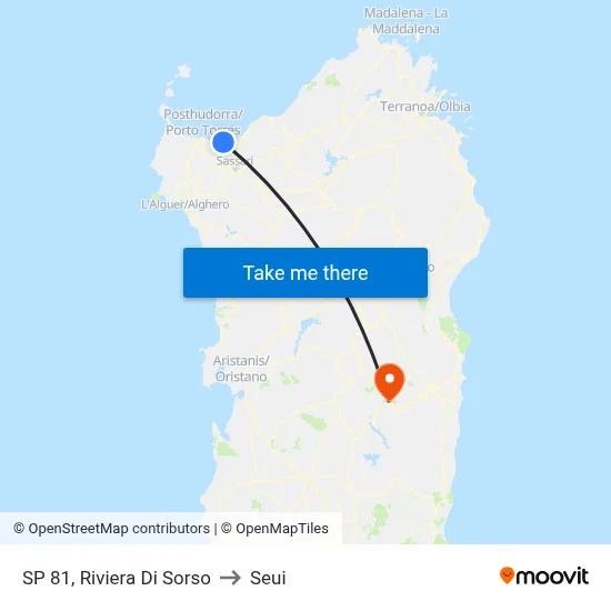 SP 81, Sorso Riviera to Seui map