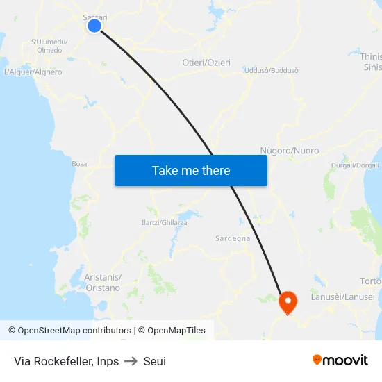 Via Rockefeller, INPS to Seui map