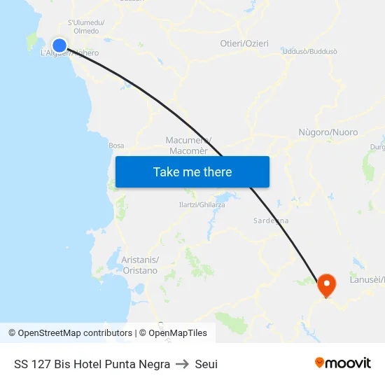 State Road 127 Bis Hotel Punta Negra to Seui map