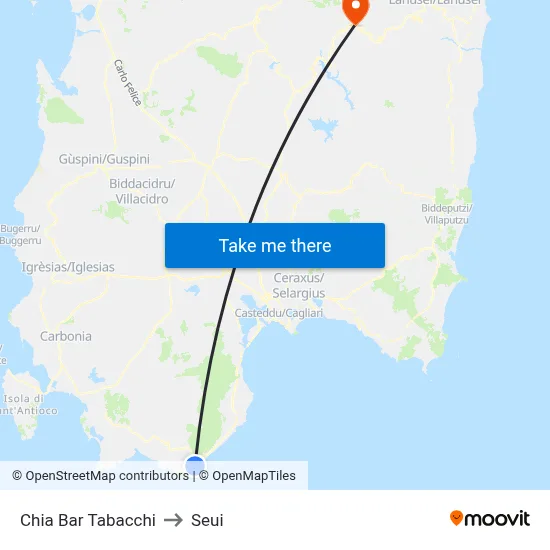 Chia Bar Tobacco to Seui map