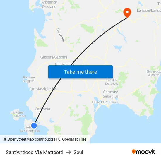 Sant'Antioco Via Matteotti to Seui map