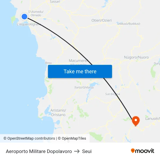 Military Airport Recreation Center to Seui map